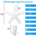 thumbnail image 5 of Garage Light,AILKIN LED Garage Lights 80W 12000LM 6500K with 5 Deformable Adjustable Panels Screw in E27 Socket Barn Light Bulb Led Shop Light Garage Lights for Ceiling,Workshop,Basement, 5 of 7