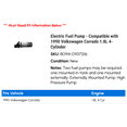 thumbnail image 2 of Electric Fuel Pump - Compatible with 1990 Volkswagen Corrado 1.8L 4-Cylinder, 2 of 2