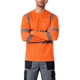 thumbnail image 5 of Ubon Men's 3-Pack Hi Vis Shirt Long Sleeve Shirt Reflective Construction Shirt Orange M, 5 of 9