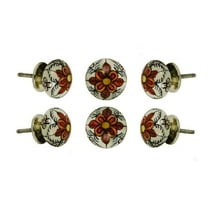 Set of Six Gypsy Ceramic Cabinet Knobs by Trinca-Ferro