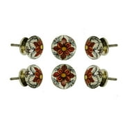 Set of Six Gypsy Ceramic Cabinet Knobs by Trinca-Ferro