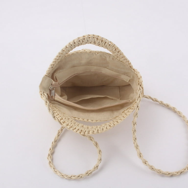Circle Handwoven Round Retro Rattan Straw Beach Bag Crossbody Holiday Beach Braided Bag Round Mens Shoulder Bags Shoulder Bags for Men Mens Purses Or Shoulder Bags Mens Bags Shoulder over Shoulder Bag