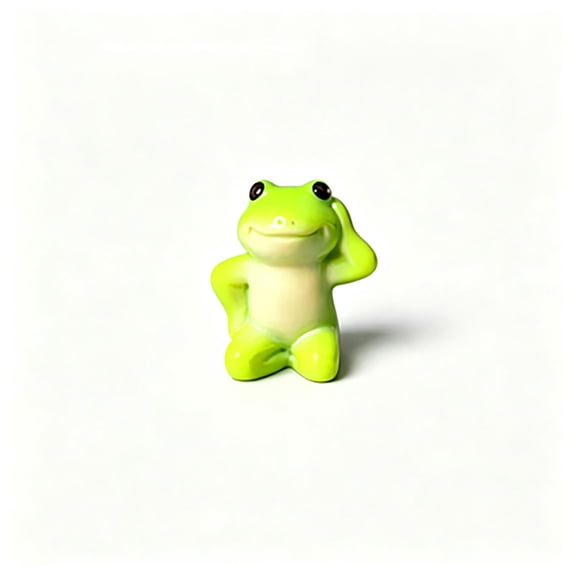 DefiDgd Lazy Lying Frog Resin Mini Figurine,Cute Small Animal Statue,Desk Dashboard Ornament for Car Interior Bookshelf Landscape Fairy Garden Home Tabletop Decor(F)