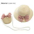 thumbnail image 4 of Visland Girls Hat Braided Sun Protection Sweet Kids Bow Knot Hat Bag Suit for Beach, 4 of 5