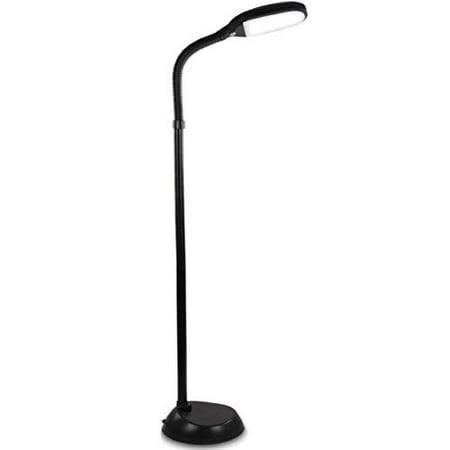 Brightech Litespan LED Bright Reading and Craft Floor Lamp - Modern Standing Pole Light - Dimmable, Adjustable Gooseneck Task Lighting Great in Sewing Rooms, Bedrooms -