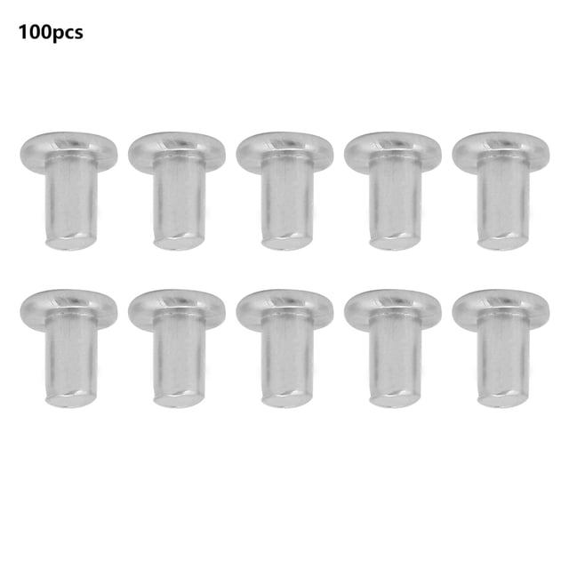 Remache sólido de cabeza plana, 100 piezas M2.5 * 3/4/5 mm Remache de aluminio sólido de cabeza plana Remache de aluminio sólido de cabeza plana Tecnología avanzada