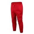 thumbnail image 1 of Eashery Men Pants Casual Relaxed Fit Classic-Fit -Resistant Pleated Chino Pant Jogging Pants Jogger Pants for Men (Red,3XL), 1 of 3