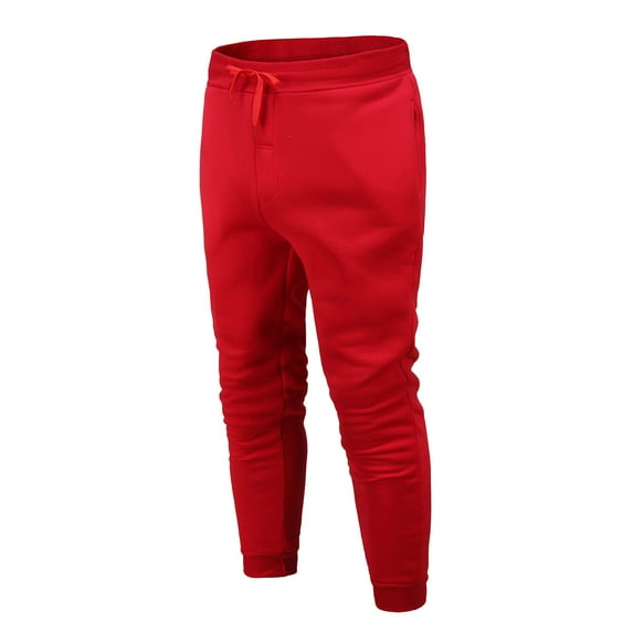 Eashery Men Pants Casual Relaxed Fit Classic-Fit -Resistant Pleated Chino Pant Jogging Pants Jogger Pants for Men (Red,3XL)