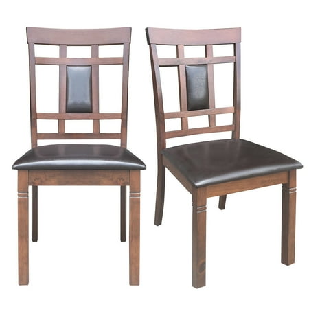 Armless Upholstered Stack Chair - Gymax Set of 2 Dining Chairs PU Leather Upholstered Seat High Back Armless Furniture
