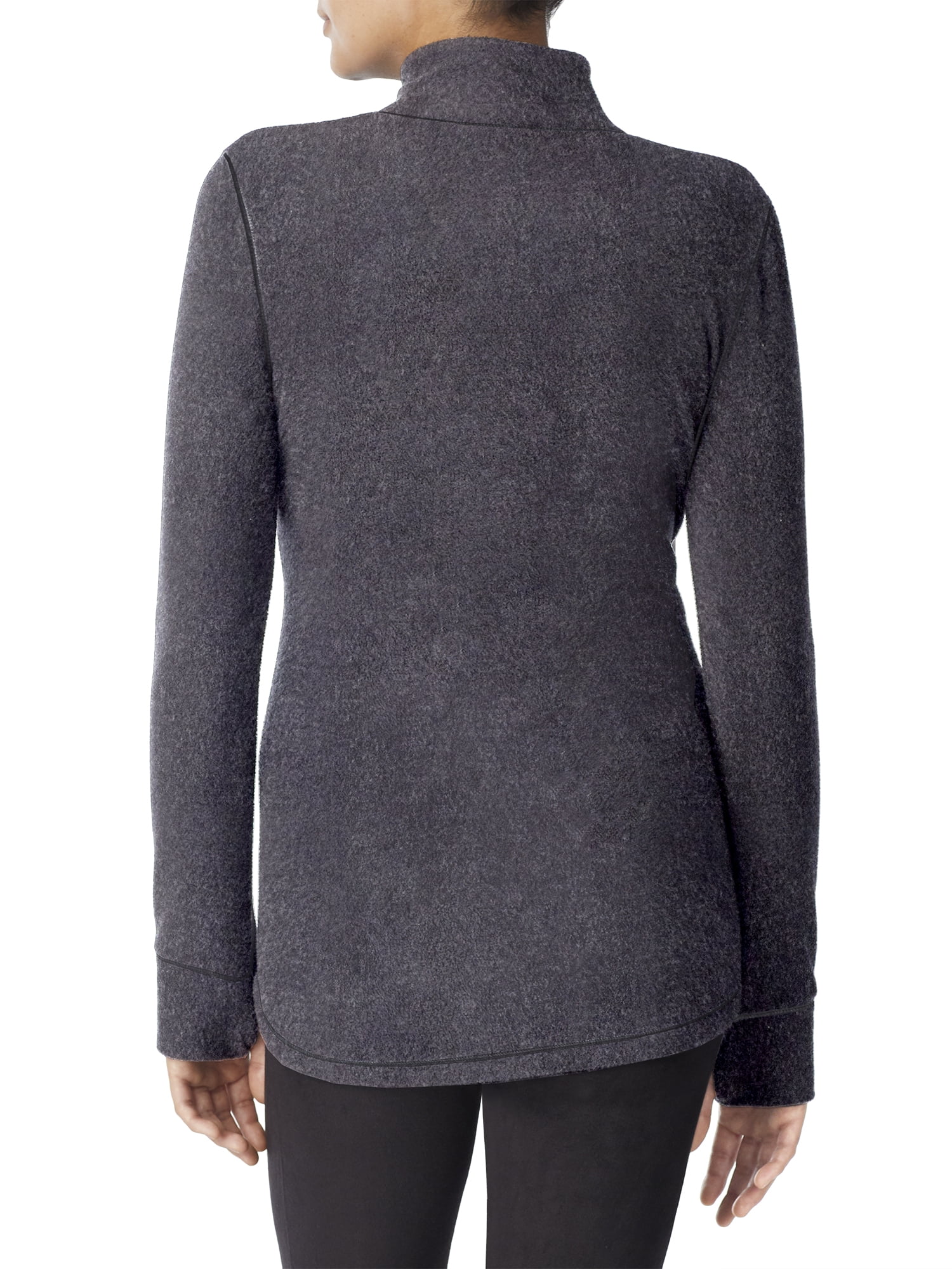 ClimateRight by Cuddl Duds Women's Warm Stretch Fleece Long Sleeve Mock with Half Zip Thermal Base Layer Top, Sizes XS to 4X