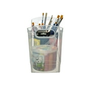 Mainstays 12 Qt Clear Plastic Storage Bin Organizer with Carrying Handles, Narrow Rectangular Utility Container for Pantry, Closet, Cabinet and Shelf Storage
