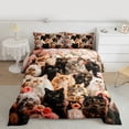 thumbnail image 2 of Castle Fairy Cute Cats Twin Comforter Sets,Cartoon Floral Animal Bedding Set, 2 of 8