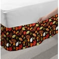 thumbnail image 2 of Autumn Bed Skirt, Fall Season Growth Flourish Maple Willow Pears Leaves Forest Doodle, Elastic Bedskirt Dust Ruffle Wrap Around for Bedding Decor, 4 Sizes, Dark Brown and Multicolor, by Ambesonne, 2 of 2