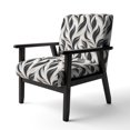 thumbnail image 3 of Designart "Elegant Minimalism In Black And White I" White Striped Upholstered Accent Chair - Modern Arm Chair For Living Room, 3 of 5