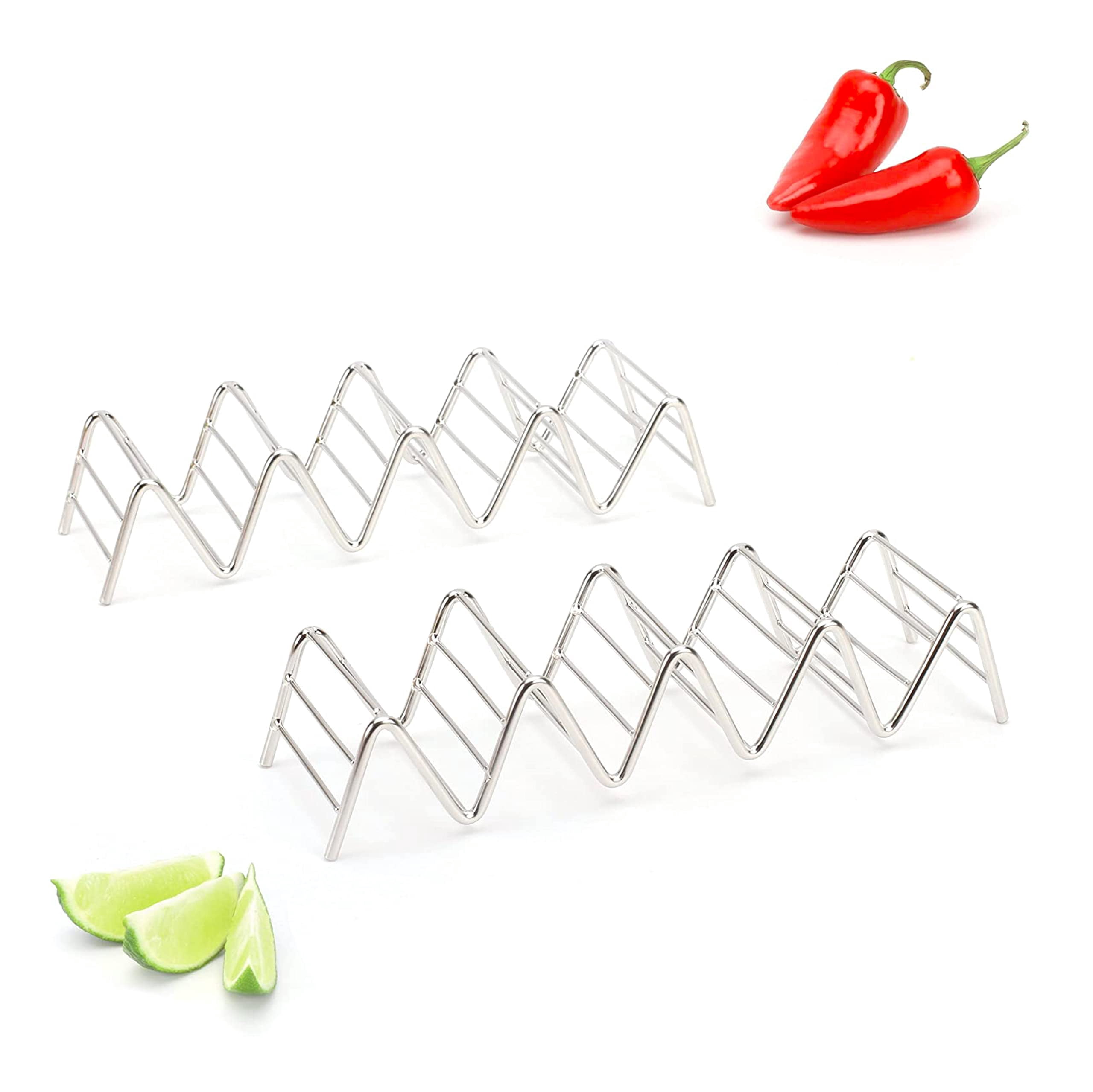 Stainless Steel Taco Holder Set Of 2 Holds 4-5 Tacos - View #5
