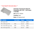 thumbnail image 2 of Automatic Transmission Filter Kit - Compatible with 1993 - 1998 Toyota T100 RWD 1994 1995 1996 1997, 2 of 2