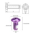 thumbnail image 4 of Soidarity Tornillo de disco de freno de bicicleta, 12 Uds., tornillo de vástago de arcoíris colorido, rosca M5x9mm T25, tornillo Allen, enchufe hexagonal Ciclismo Violeta Soidarity OD000688-04, 4 of 6