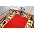 thumbnail image 2 of Furnish My Place Indoor Wildlife Bear Rustic Rug with Jute Backing - 5 ft. x7 ft. 6 in. , 2 ft. x 6 ft. , 2 ft. x 3 ft., Red, Moose Decor Lodge, Area Rug for Living Room, Bedroom, Hallway, 2 of 8