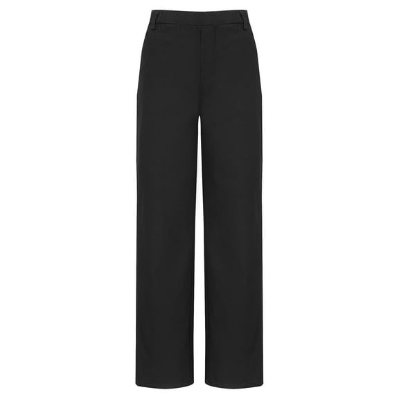 TiaoBug Kids Boys Gentleman Suit Pants Elastic Waistband Pull-On Trousers Wedding Party Formal Uniform Black 2