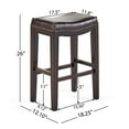 thumbnail image 4 of Padded Saddle Stool With Comfortable Cushion, Set Of 2, Counter Height Bar Stools For Breakfast Nook And Kitchen Island, 4 of 5