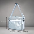 thumbnail image 3 of Work Bag for Mobile Carry, Anti-Static PVC Laptop Shoulder Bag with Front Zipper Pocket, Inner Organizers and Clear Checkered Finish, 3 of 9