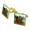 Gold, variant on Beaver Chomping Wood Square Cufflink Set - Silver or Gold