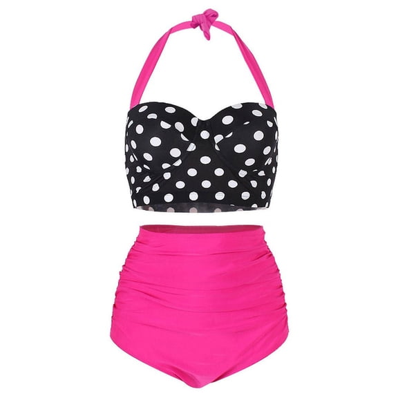 2026 Womens Clothing under $5 asdoklhq Plus Size Swimsuit for Women,Polka Dots Swimwear Has a Chest Pad No Steel Support Beachwear