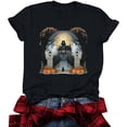 thumbnail image 6 of Frostluinai Halloween Graphic Shirts for Women Spooky Season Holiday Party Tops Short Sleeve Crew Neck Daily Walking Casual Shirt S-3XL, 6 of 7