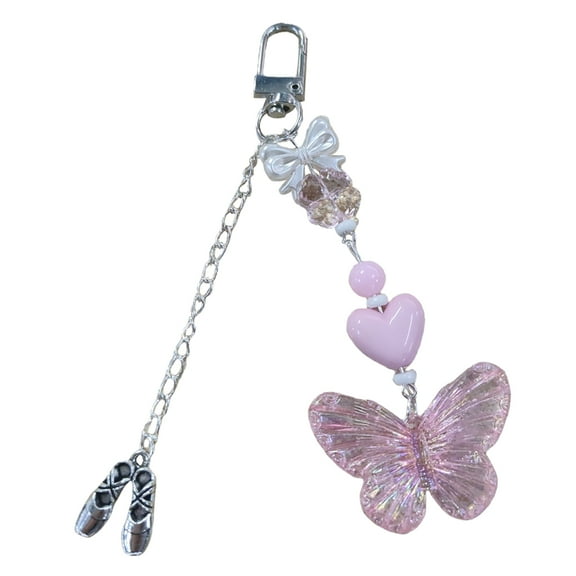 Butterfly Ballet Shoes Keychain Pendant Lovely Hanging Decorations Keyring Charm for Purse Bag Backpack Handbag