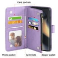 thumbnail image 5 of Asuwish Compatible with Motorola Edge 5G 2024 Wallet Phone Case and Tempered Glass Screen Protector Flower Faux Leather Flip Credit Card Holder Stand Zipper Cell Cover for Moto Edge2024 Women Purple, 5 of 8
