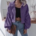 thumbnail image 2 of Vedolay Cardigan for Women Lightweight Bomber Jacket Casual Zip-Up Fashion Outwear Coat Purple,XL, 2 of 4