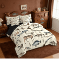 thumbnail image 2 of Manfei Hunting And Fishing 7-Piece Bedding Comforter Set,Deer Hunting Big Bass Pike Fish King Bedding Sets,Rustic Cabin Lake House Bedroom Room Decor Reversible, 2 of 7