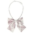 thumbnail image 1 of Corbatas de mo?o de cuadros para mujeres INSPIRE CHIC, con banda elástica, corbatas preatadas para uso casual, color rosa pálido, talla única, 1 of 1