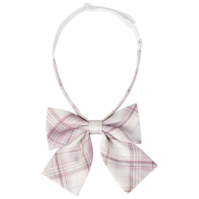 Corbatas de mo?o de cuadros para mujeres INSPIRE CHIC, con banda elástica, corbatas preatadas para uso casual, color rosa pálido, talla única