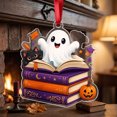thumbnail image 6 of Qiulaii Reading Ghost Acrylic Suncatcher Cute Halloween Hanging Ornament Window Decor Spooky Holiday Keepsake Gift for Halloween Home Decor, (A), 6 of 6