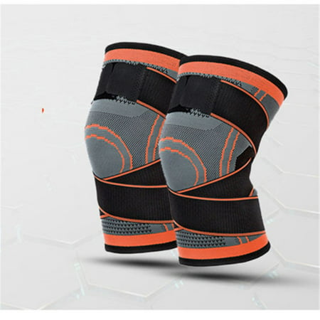 3D Weaving Knee Brace Breathable Support Running Jogging Sports Joint Pain Orange