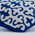 thumbnail image 2 of Pillow Cover, Blue Pillow Shams, Arabic Applique Turkish Pillow Sham, 24x24 inch (60x60 cm) Pillow Shams, Square Silk Pillow Sham, Art Deco Pillow Shams, Modern, Damask - Blue Royale, 2 of 3
