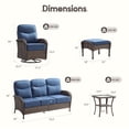 thumbnail image 4 of Bellefurn 6-Piece Outdoor Patio Furniture Set,Wicker Conversation Set with High Back Swivel Rocker Chairs,6" Thick Cushions,Sofa & Ottomans,All-Weather Patio Set for Backyard,Porch,Deck & Poolside, 4 of 12
