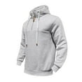 thumbnail image 6 of Mens Hoodies 2 Piece Tracksuit Pullover Hooded 1/4 Zip Sweatshirt and 4 Pockets Jogger Cargo Pants Casual Daily Sweatpants Athletic Sweatsuits Set for Men, 6 of 8