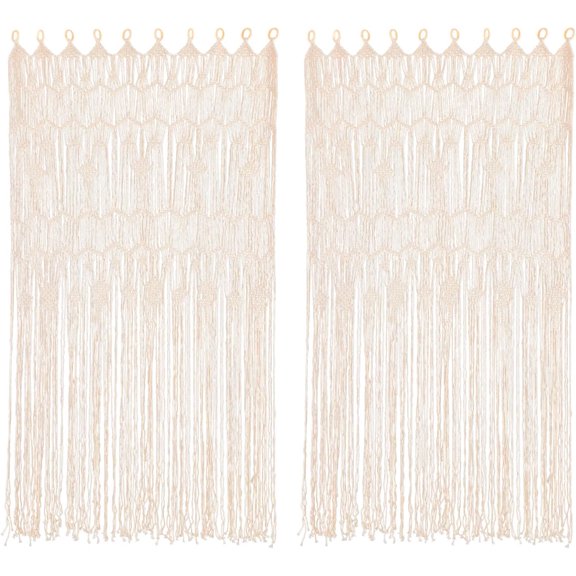 Macrame Curtains, Large Macrame Wall Hanging Woven Handmade Curtain Window Curtain Boho Style Home Decor Wedding Backdrop