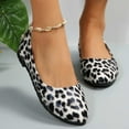 thumbnail image 3 of Fesfesfes Shoes Women Almond Toe Plus-size Leopard Print Shoes Casual Slip-on Flat Shoes 39(7), 3 of 9