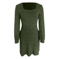 thumbnail image 4 of MIUOWANP Casual Dresses for Women Women's Solid Color Long Sleeve Closed Temperament Dress, 4 of 5