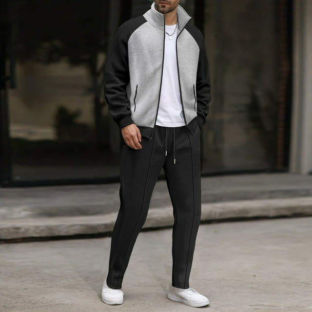 Blusas y camisas de manga larga con cuello redondo para hombre, jersey informal con capucha, pantalones deportivos lisos de manga larga, chándal de dos piezas con cintura elástica, blusa y pantalón de