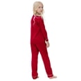 thumbnail image 2 of CPNG Boys Girls Home Clothing Nightclothes Set Satin Long Sleeve Lapel Button Shirt and Pants 2 Pcs Outfits Set(Red,13-14 Years), 2 of 4