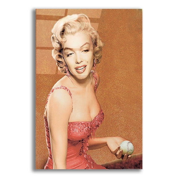 Epic Art 'Marilyn Baseball' by Chris Consani, Acrylic Glass Wall Art, 16"x24"