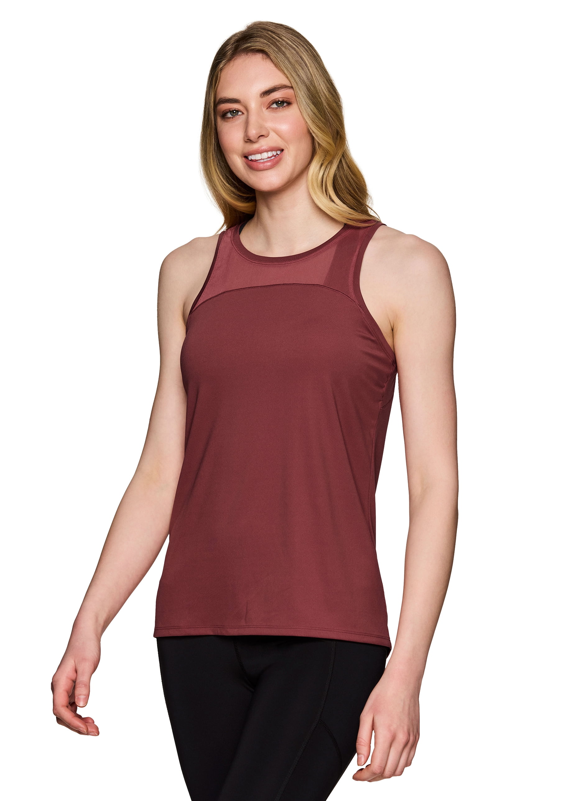 RBX Active Women's Crewneck Athletic Dual Mesh Panel Tank Top