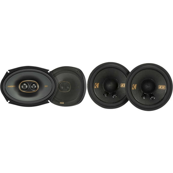 Kicker 51KSC69304 KS-Series 6x9" 3-way Speakers with 1" and .75" tweeters w/ 51KSC2704 KS-Series 2.75" Bundle