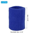 thumbnail image 2 of Uxcell 8x8cm Sport Wrist Bands Terry Absorbent Athletic Sweatband, Blue 12 Pack, 2 of 8