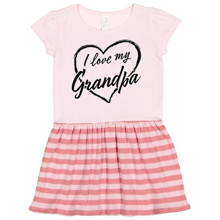 

Inktastic I Love My Grandpa in Black Chalk Heart Gift Toddler Girl Dress
