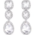 thumbnail image 1 of Cristal Austríaco Elegante Boda Oval Lágrima Aretes Perforado Colgantes para Mujer, 1 of 4